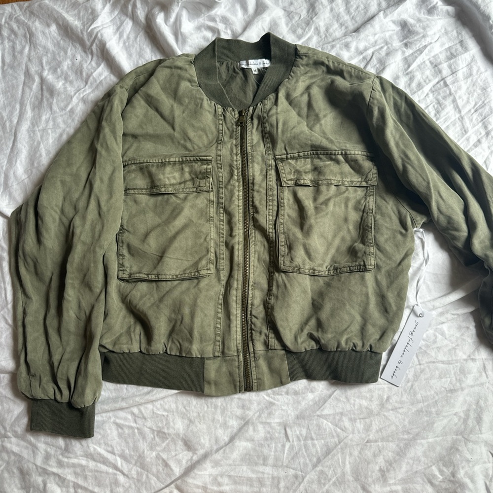 Young Fabulous & Broke green bomber jacket